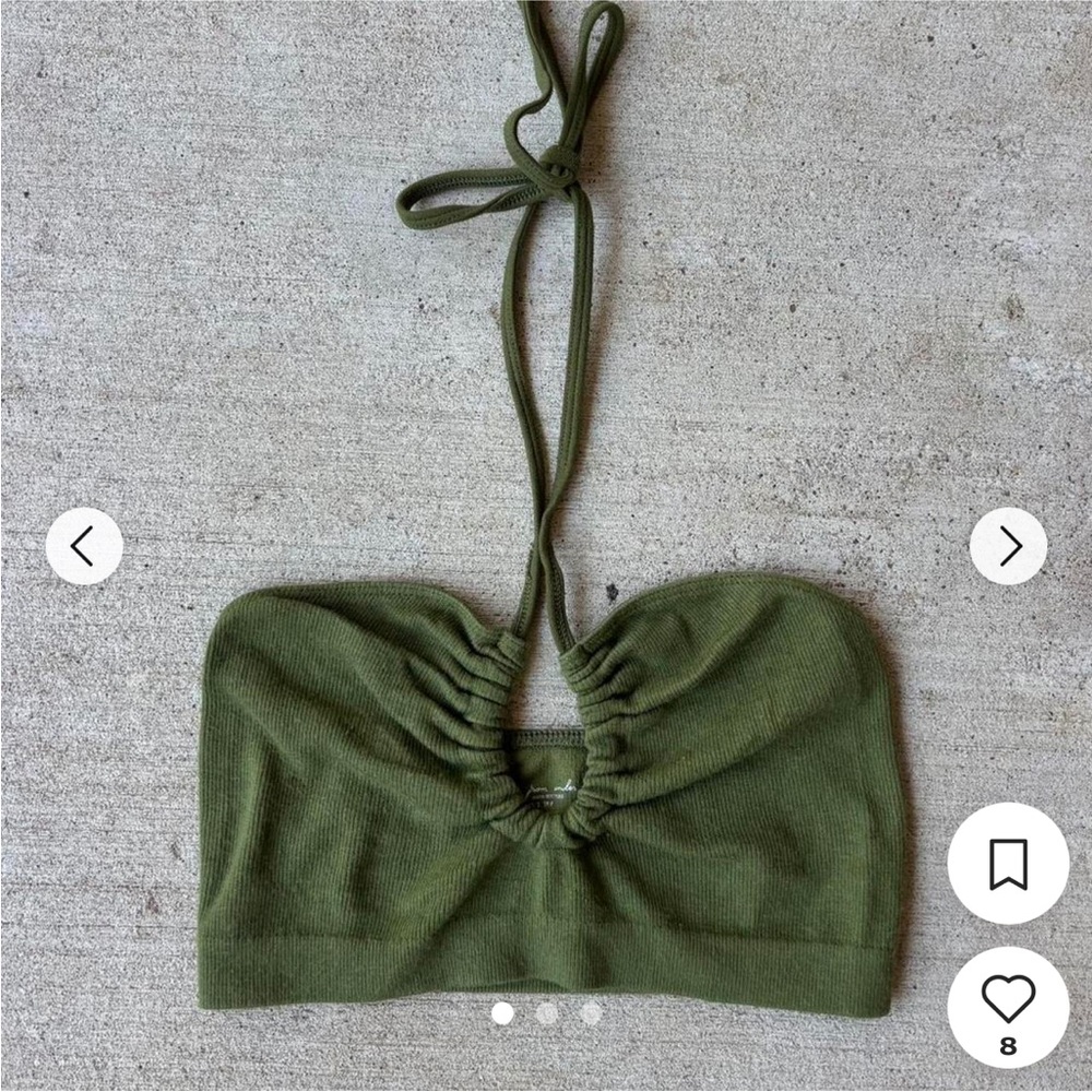 Urban Outfitters Out From Under Green Cropped Halter Top - Brand New Size M/L